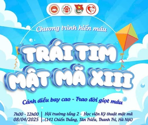Ngày hội hiến máu nhân đạo lần thứ XIII tại Học viện Kỹ thuật mật mã